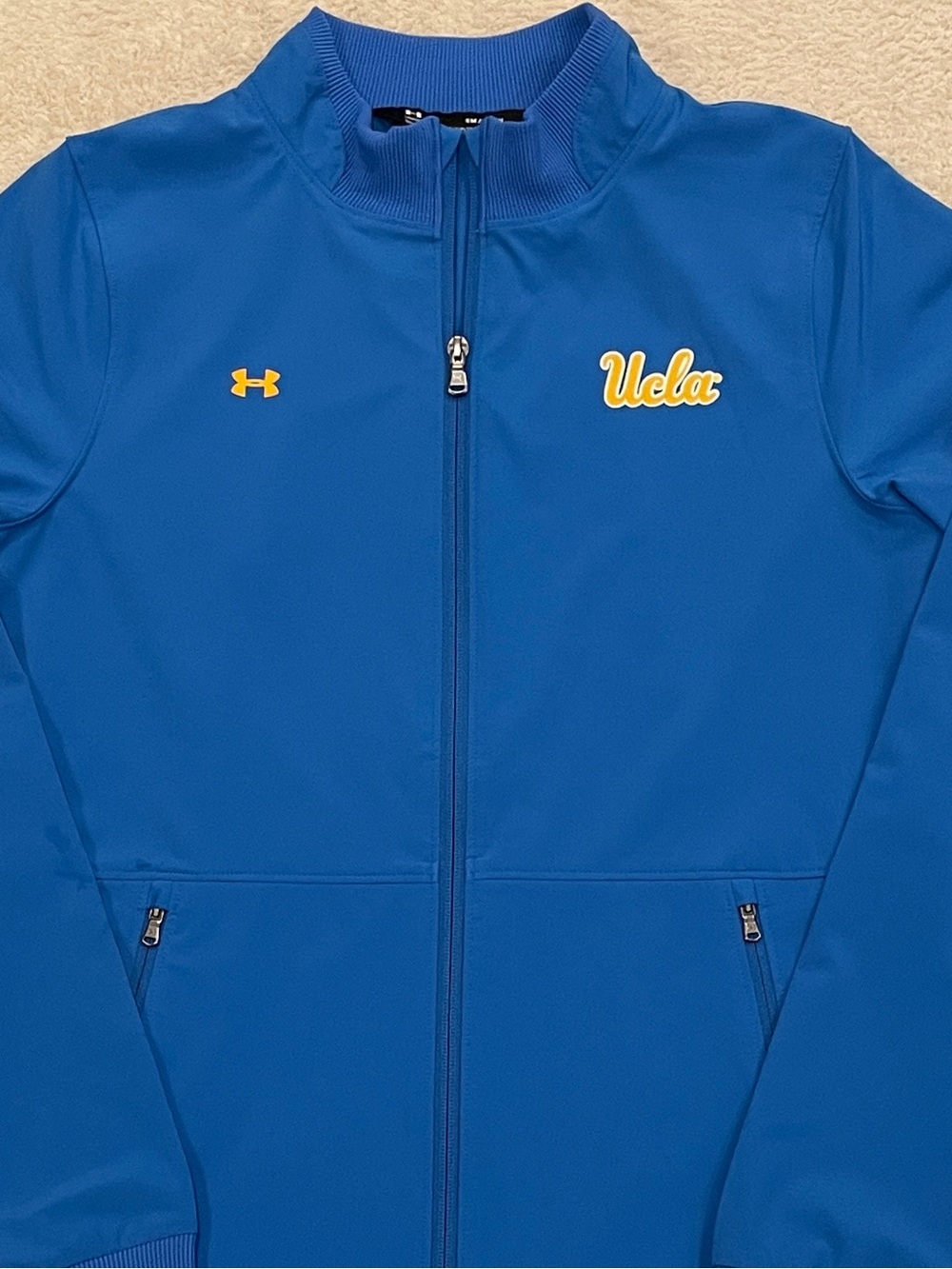 Under Armour UCLA Women Small Blue Full Zip Sideline Warm Up Woven Jacket UW8076